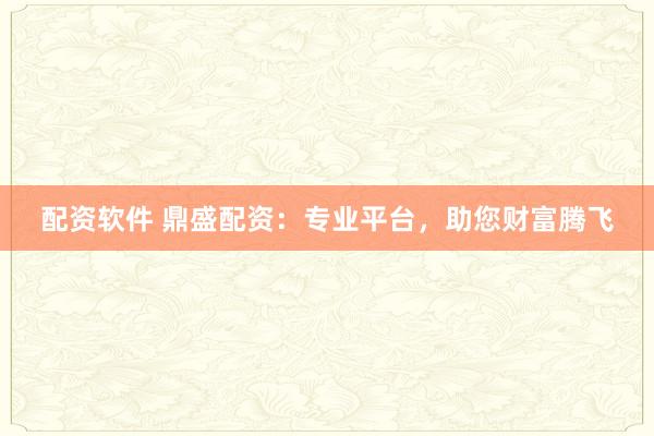 配资软件 鼎盛配资：专业平台，助您财富腾飞