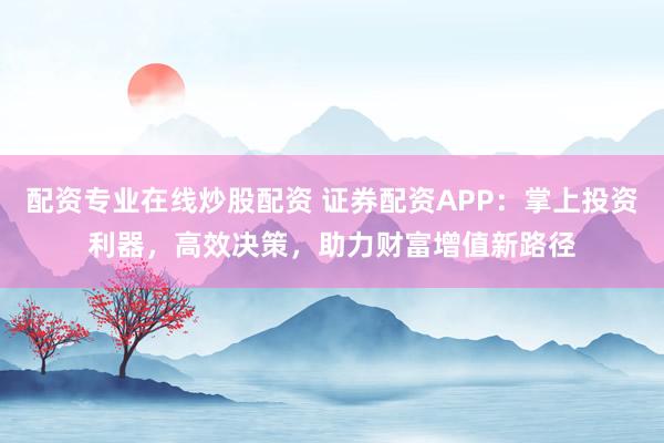 配资专业在线炒股配资 证券配资APP：掌上投资利器，高效决策，助力财富增值新路径