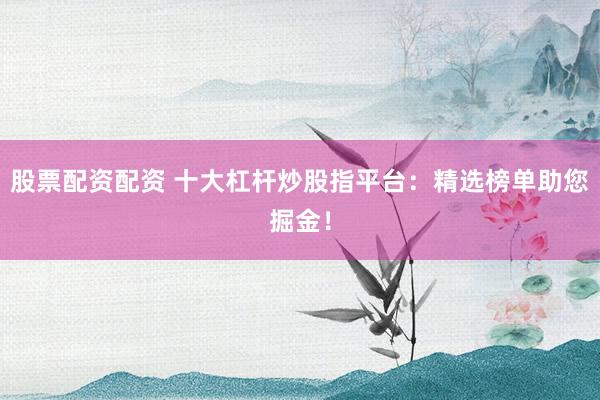 股票配资配资 十大杠杆炒股指平台：精选榜单助您掘金！