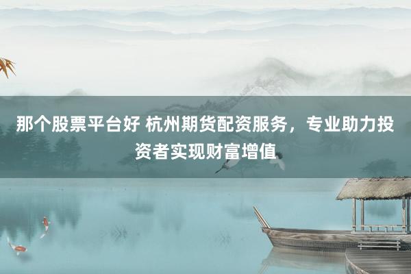那个股票平台好 杭州期货配资服务，专业助力投资者实现财富增值