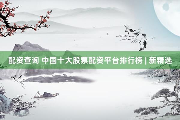 配资查询 中国十大股票配资平台排行榜 | 新精选