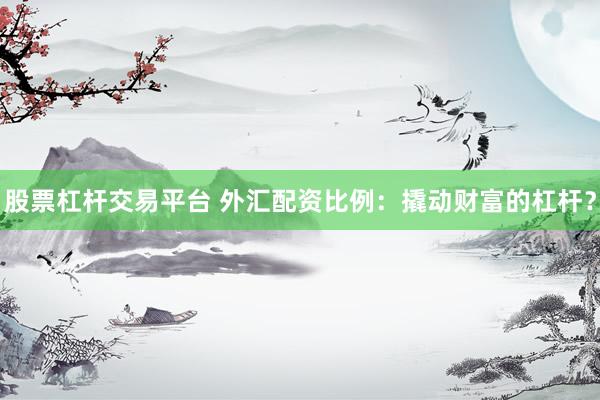 股票杠杆交易平台 外汇配资比例：撬动财富的杠杆？