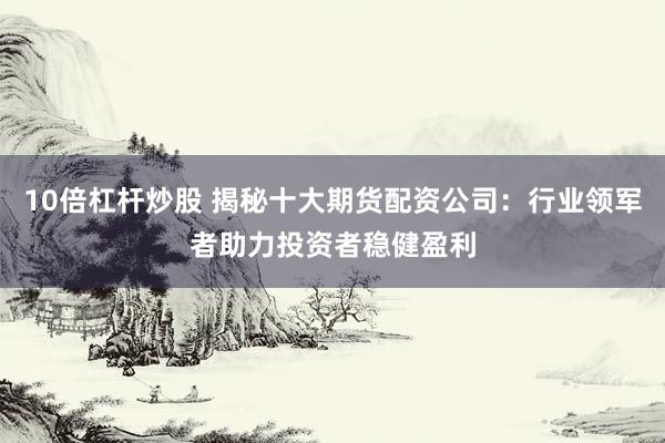 10倍杠杆炒股 揭秘十大期货配资公司：行业领军者助力投资者稳健盈利
