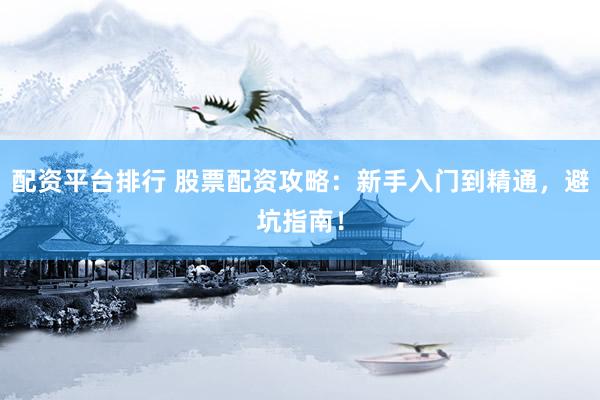 配资平台排行 股票配资攻略:新手入门到精通,避坑指南!