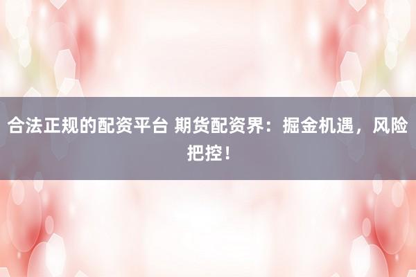 合法正规的配资平台 期货配资界：掘金机遇，风险把控！