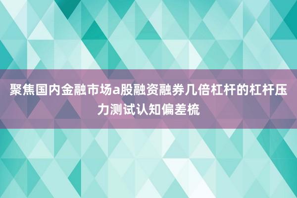 聚焦国内金融市场a股融资融券几倍杠杆的杠杆压力测试认知偏差梳